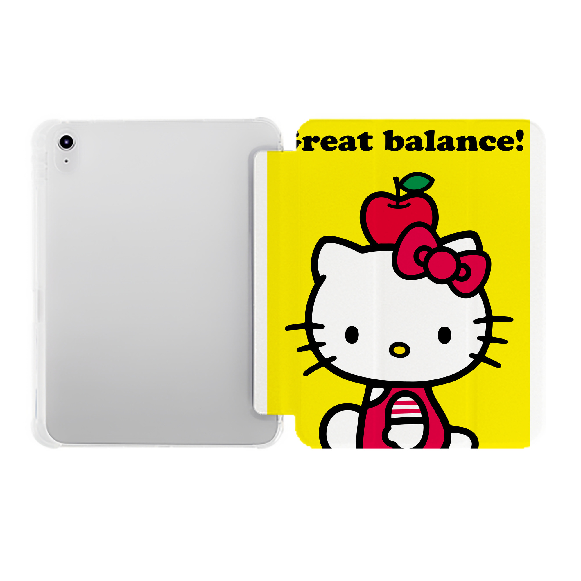 （画像用） Hello Kitty ハローキティ IPad ケース ペン収納付き 三つ折りスタンド PUレザー×シリコン 対応機種9.5/10.5/10.9インチ